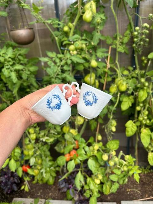 Bavaria 2x koffie espresso kopje klein blauw wit, Antiek en Kunst, Antiek | Keukenbenodigdheden, Ophalen of Verzenden