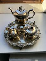 Verzilverd tinnen theeservies, Antiek en Kunst, Antiek | Tin, Ophalen of Verzenden