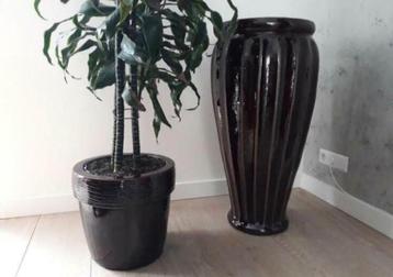 Grote hoge 50cm terracotta geglazuurde oude pot design vazen beschikbaar voor biedingen