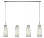 Moderne strak klassieke hanglamp glas 4lichts –eetkamertafel, Huis en Inrichting, Lampen | Hanglampen, Gebruikt, Ophalen of Verzenden
