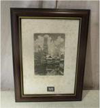 Mooi Oude Ets 'Oud Brugge' - gesigneerd, Antiek en Kunst, Kunst | Etsen en Gravures, Ophalen of Verzenden