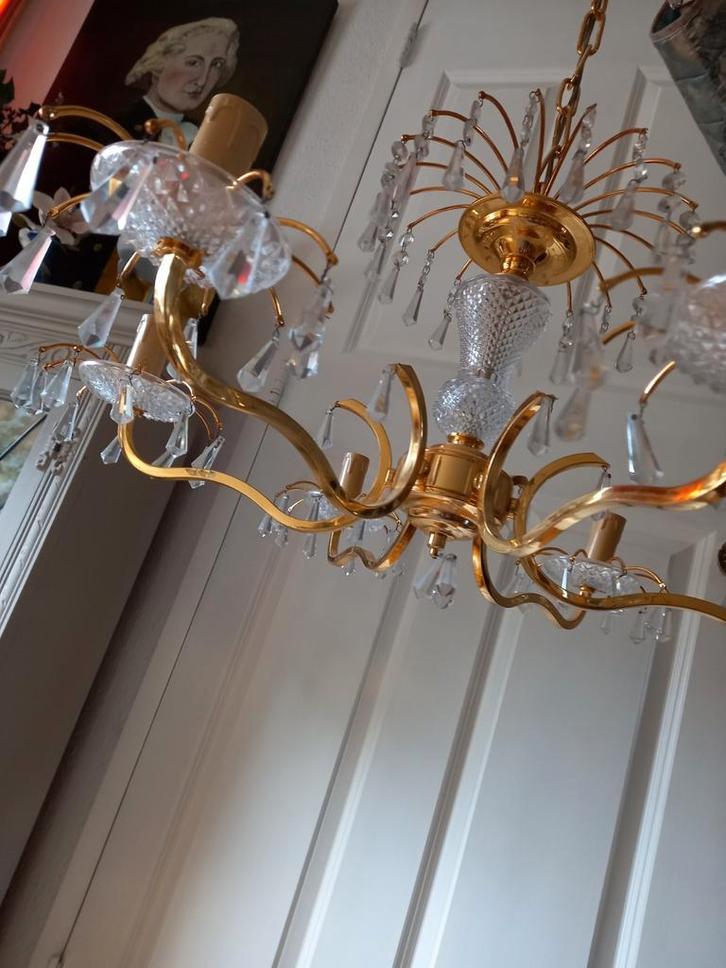 Vintage hanglamp hollywood regency style 6lichtpunten, Antiek en Kunst, Antiek | Woonaccessoires, Ophalen