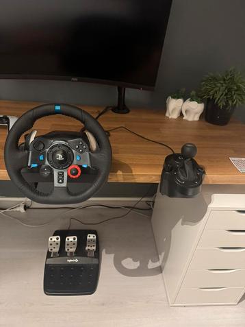 Logitech G29 racestuur + pedalen logitech force shifter beschikbaar voor biedingen