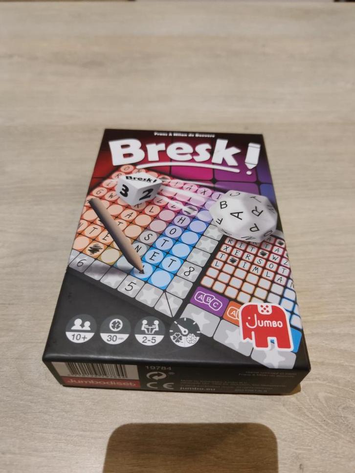 Bresk! Woordspel - Jumbo, Hobby en Vrije tijd, Gezelschapsspellen | Bordspellen, Zo goed als nieuw, Een of twee spelers, Drie of vier spelers
