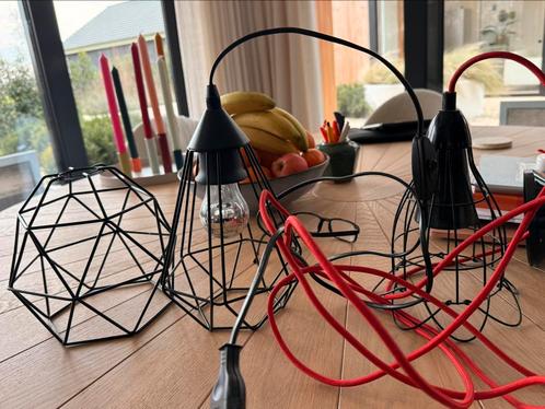 Zwart metalen lampjes (3 verschillende), Huis en Inrichting, Lampen | Hanglampen, Minder dan 50 cm, Ophalen of Verzenden