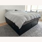 Ikea Brimnes Bed 160x200, Huis en Inrichting, Slaapkamer | Bedden, Ophalen, Zwart, Tweepersoons, Zo goed als nieuw