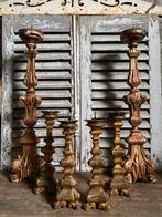 18e eeuws antiek franse verguld hout kandelaars, Ophalen of Verzenden