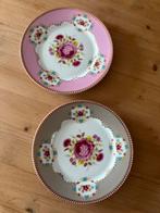2 Pip Studio gebaksbordjes - Roze & Taupe, Ophalen of Verzenden, Zo goed als nieuw, Bord(en), Overige stijlen