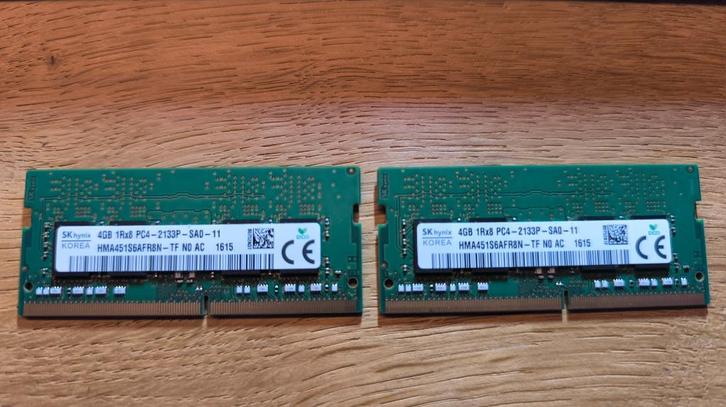 2 X 4 GB DDR4 SDRAM geheugen, Computers en Software, RAM geheugen, Zo goed als nieuw, Laptop, 8 GB, DDR3, Ophalen of Verzenden