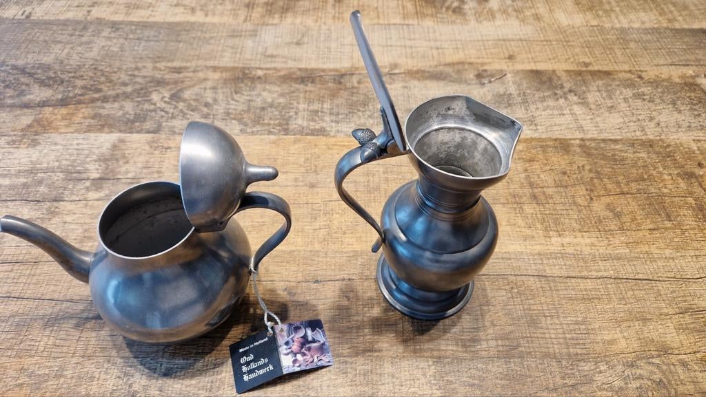 Oud Hollands Handwerk Tinnen Kan en Oliekan, Antiek en Kunst, Ophalen