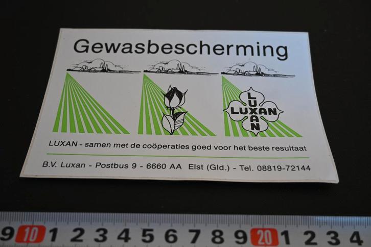 sticker luxan bv elst gewasbescherming *, Verzamelen, Stickers, Zo goed als nieuw, Ophalen