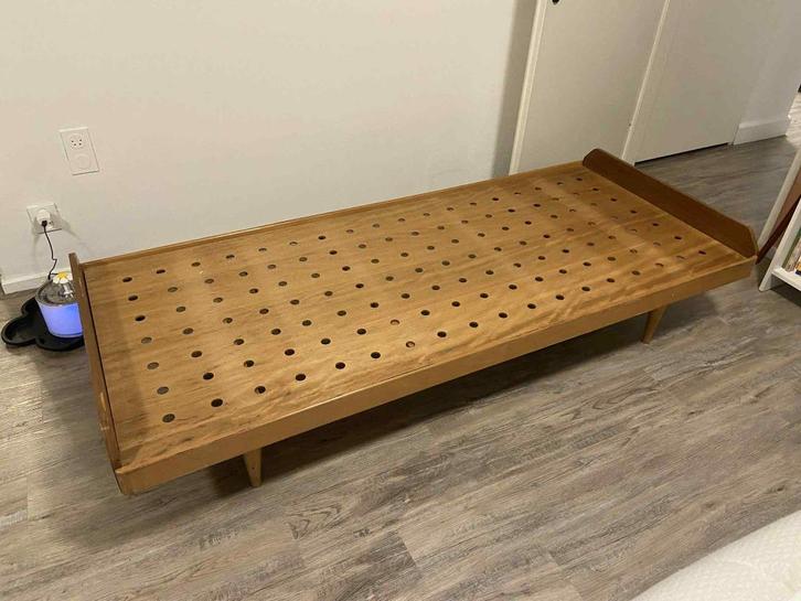 Uniek Vintage Houten Bedframe 190x90, Huis en Inrichting, Slaapkamer | Bedden, Gebruikt, Eenpersoons, 90 cm, 190 cm of minder