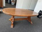 Massief eikenhouten salontafel - Ovaal blad - 140 x 70 cm, Ophalen, Gebruikt, 100 tot 150 cm, Eikenhout