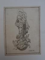 Devotieprent perkament Maria onbevlekt ontvangen Hertsens, Verzenden, Bidprentje