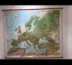 Vintage Schoolplaat Europa - Groot Formaat, Antiek en Kunst, Antiek | Schoolplaten, Ophalen, Aardrijkskunde