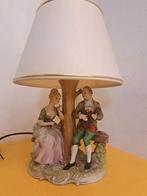 Antieke Oude Porseleinen Beeld Schemerlamp Lamp Porselein, Ophalen of Verzenden, Zo goed als nieuw