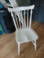 Witte houten stoel vintage landelijk, Ophalen, Gebruikt, Wit, Eén