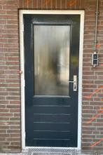 Hardhouten Achterdeur met Veiligheidsglas 82x201,5 cm, Doe-het-zelf en Verbouw, Ophalen, Gebruikt, 80 tot 100 cm, Buitendeur