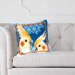 Smyrna, latch hook kussen, diy kit, valkparkieten, zelf make, D, Nieuw, Ophalen of Verzenden, D