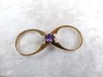 Prachtige Dubbele 14 Kt Goud Klapring met 2 kleuren Amethist, Verzenden, Goud, Ring, Met edelsteen