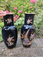2 Italiaanse donkerblauwe vazen  40 cm hoog, Antiek en Kunst, Antiek | Vazen, Ophalen