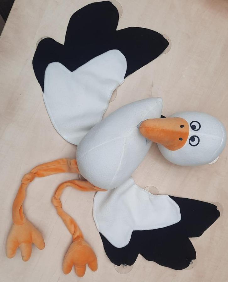 Pluche raam-ooievaar met zuignappen – geboorteversiering, Kinderen en Baby's, Speelgoed | Knuffels en Pluche, Gebruikt, Overige typen