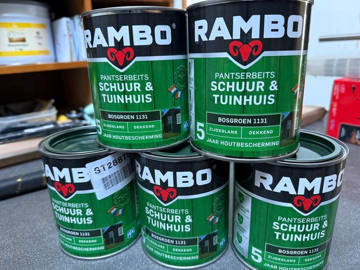 5x Rambo Beits Bosgroen (1131) - Nieuw!, Doe-het-zelf en Verbouw, Verf, Beits en Lak, Nieuw, Beits, Minder dan 5 liter, Groen