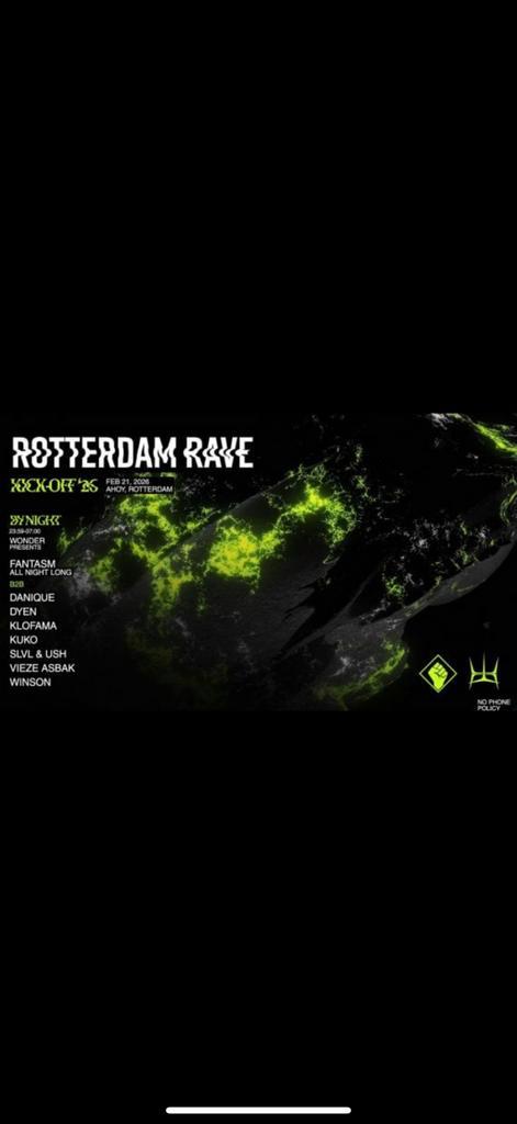 Rotterdam Rave Kick Off 2026 By Night - WONDER Presents, Tickets en Kaartjes, Evenementen en Festivals, Drie personen of meer