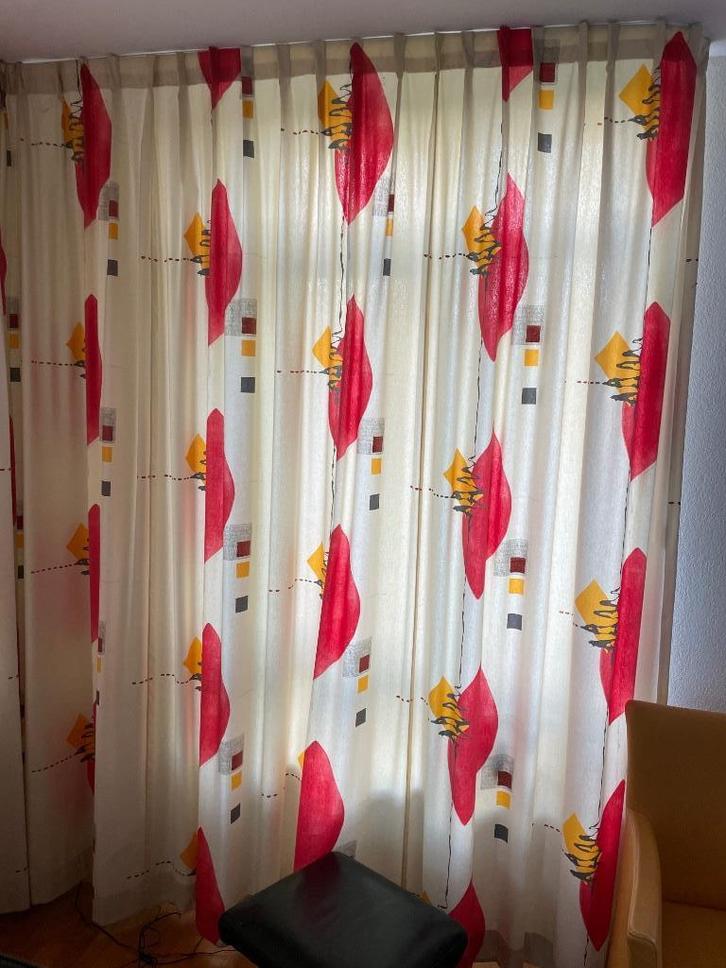 Kleurrijke gordijnen, Huis en Inrichting, Stoffering | Gordijnen en Lamellen, Gebruikt, 200 cm of meer, 200 cm of meer, Ophalen of Verzenden