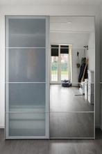 Pax kast met schuifdeuren, planken en lades, Ophalen, 200 cm of meer, 50 tot 75 cm, Glas