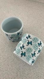 2 Stitch bloempotjes, Tuin en Terras, Ophalen, Gebruikt, Rond, Minder dan 25 cm