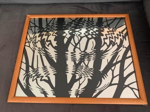 M.C. Escher Rimpeling spiegel 44 x 53 cm, Antiek en Kunst, Antiek | Spiegels, 50 tot 100 cm, Minder dan 100 cm, Rechthoekig, Ophalen