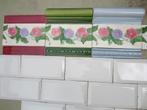 65 art nouveau wandtegels 7,5x15cm, paars en roze bloem, Ophalen