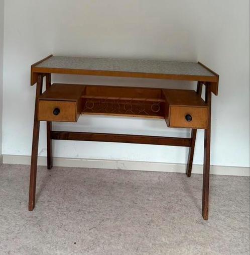 Vintage jaren 60 sidetable, Huis en Inrichting, Tafels | Sidetables, Zo goed als nieuw, 25 tot 50 cm, Rechthoekig, Glas, Ophalen