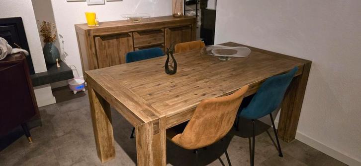 Pronto Eetkamertafel & Dressoir - Massief Hout, Huis en Inrichting, Tafels | Eettafels, Gebruikt, 50 tot 100 cm, 150 tot 200 cm