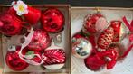 Set 3 Oude kerstballen Rood, Diversen, Kerst, Ophalen, Gebruikt