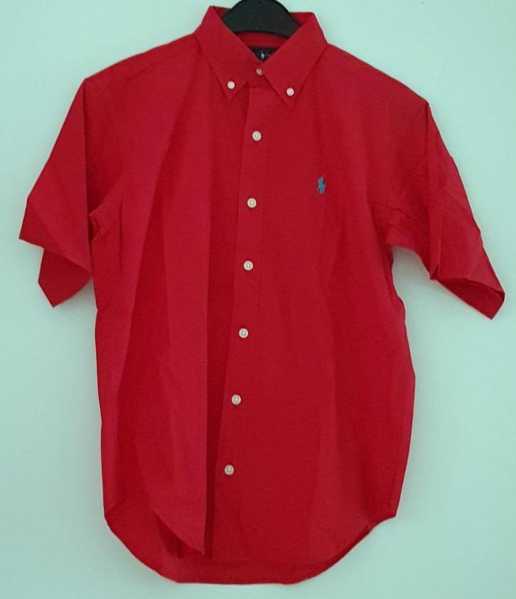 *SALE* Rood Ralph Lauren overhemd s/s maat 152/158 *NIEUW* a, Kinderen en Baby's, Kinderkleding | Maat 152, Nieuw, Jongen, Overhemd of Blouse