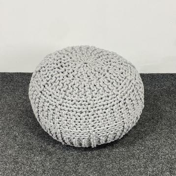 Gebreide Poef - Grijs | Ø 50 cm 25490 beschikbaar voor biedingen