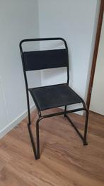 2x grijze zwarte stalen eetkamerstoel, Ophalen, Gebruikt, Vintage, Metaal