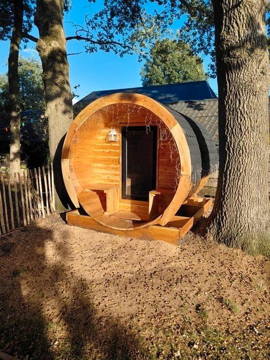 Lig Sauna | Barrel sauna | Tiny house | Ø2,16x3,00m | 8pers, Sport en Fitness, Sauna, Complete sauna, Ophalen
