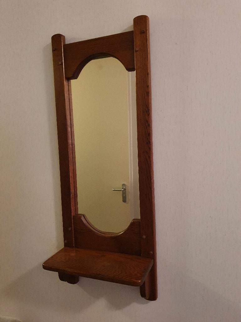 Eiken spiegel, Huis en Inrichting, Woonaccessoires | Spiegels, Ophalen, Minder dan 50 cm, Gebruikt, 100 tot 150 cm
