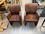 2 leren eettafel stoelen, Ophalen of Verzenden, Zo goed als nieuw