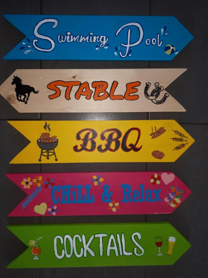 Strand Wegwijsborden Ibizastijl Tiki Grieks Carribean etc, Huis en Inrichting, Woonaccessoires | Tekstborden en Spreuken, Nieuw