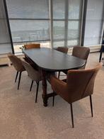Koloniale eettafel met stoelen, Huis en Inrichting, Ophalen, Gebruikt, Koloniaal, Eikenhout