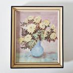 olieverf op doek J Vijn . R bloemen schilderij, Antiek en Kunst, Kunst | Schilderijen | Klassiek, Ophalen of Verzenden