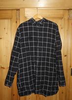Zwart wit geruit overhemd H&M maat L, Zwart, Ophalen of Verzenden, Zo goed als nieuw, Halswijdte 41/42 (L)