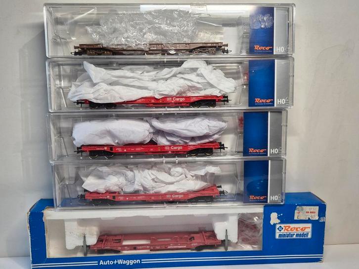 Roco set van 5 stuks Hupac draagwagons, Hobby en Vrije tijd, Modeltreinen | H0, Nieuw, Wagon, Gelijkstroom, Analoog, Ophalen of Verzenden