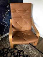 fauteuil Poäng Ikea camel leer, Huis en Inrichting, Leer, 75 tot 100 cm, Zo goed als nieuw, 50 tot 75 cm