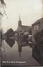 Krommenie (N.H.) Zicht vanaf water op N.H. Kerk, Fotokaart, Verzenden, 1920 tot 1940, Ongelopen, Noord-Holland