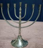 Menorah / joodse kandelaar / verzilverd, Antiek en Kunst, Ophalen of Verzenden, Overige materialen